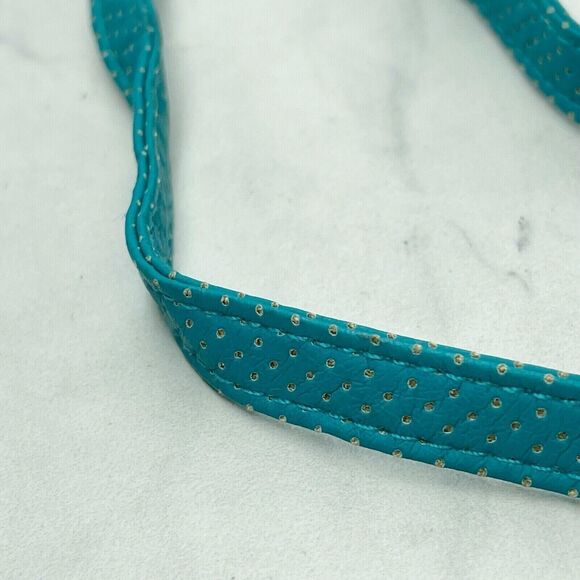 Blue Perforated Faux Leather Chain Handbag Strap Replacement ✨ - Picture 4 of 12